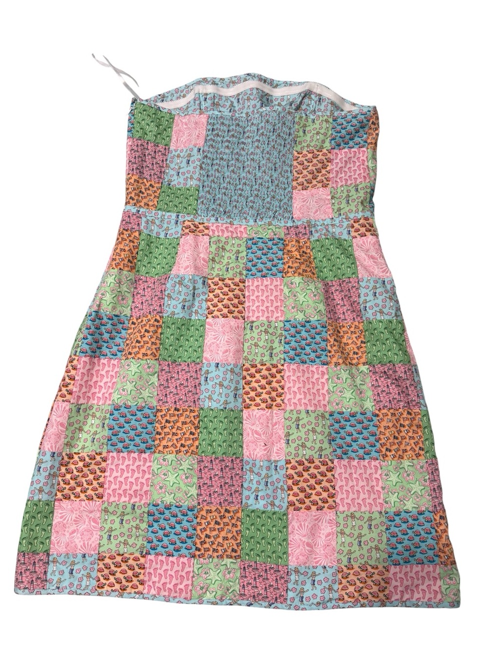 Vineyard Vines Women’s Strapless Patchwork Mini Dress 100% Cotton Size 10 - Picture 4 of 7